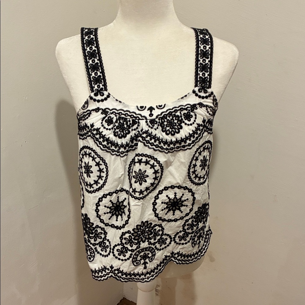 Design History Elegant Embroidered Women's Top Size S
